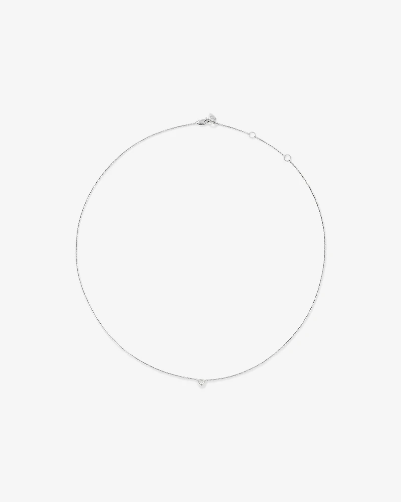 Diamond Serendipity Single Stone Necklace in Sterling Silver