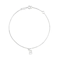 19cm (7.5") B Initial Bracelet in Sterling Silver