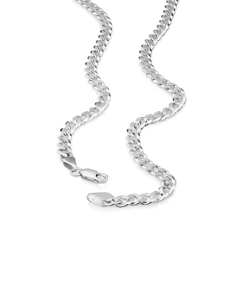 Chaîne à maillons gourmette en argent sterling de 60 cm, largeur de 5,5 mm