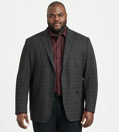 Modern Fit Plaid Woven Sport Jacket