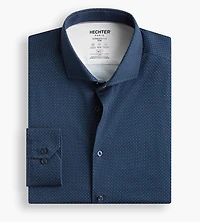 360 Stretch Knit Geo Print Dress Shirt