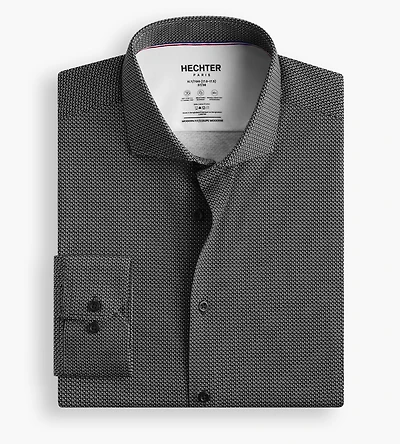 360 Stretch Knit Abstract Print Dress Shirt