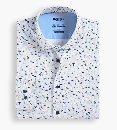Modern Fit 360 Stretch Knit Botanical Print Dress Shirt