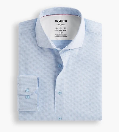 360° Stretch Geo Print Butterknit Dress Shirt