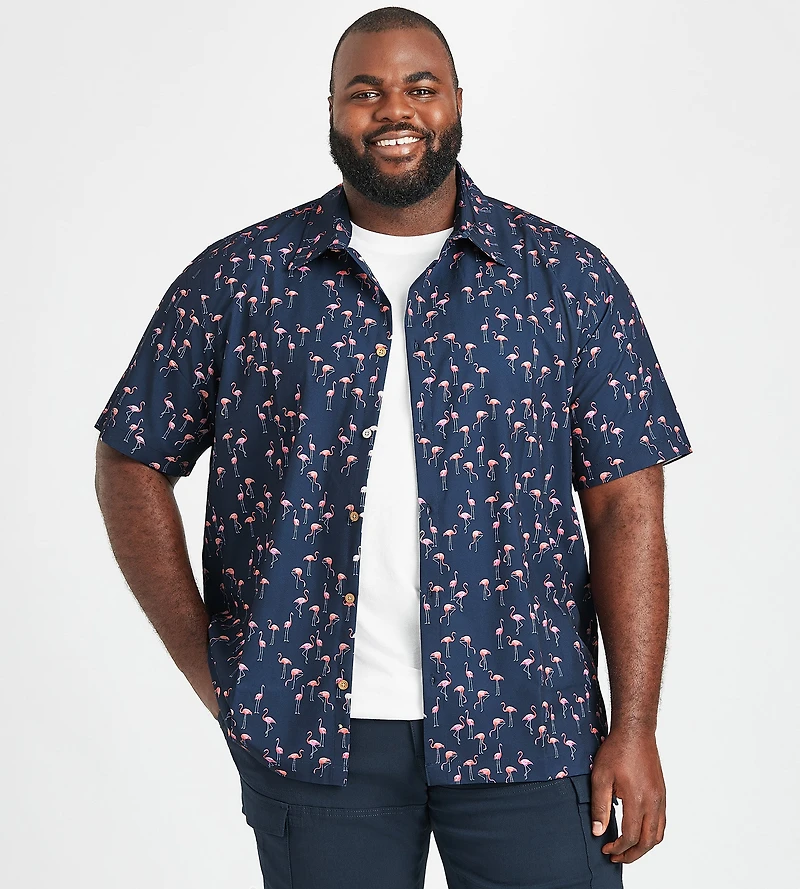4-Way Stretch Flamingo Shirt