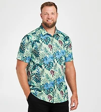 4-Way Stretch Tropical Flowers Shirt