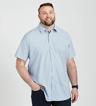 Allover Diamond Print Casual Shirt