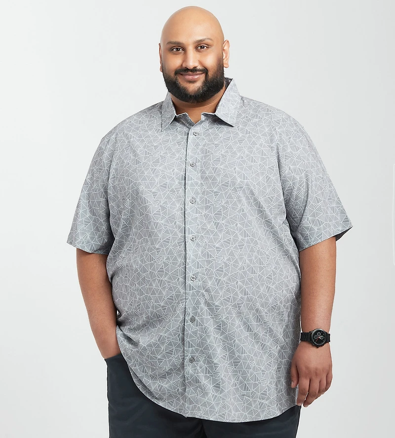 Allover Geo Print Casual Shirt