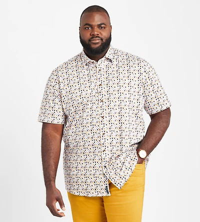 Diamond Print Casual Shirt