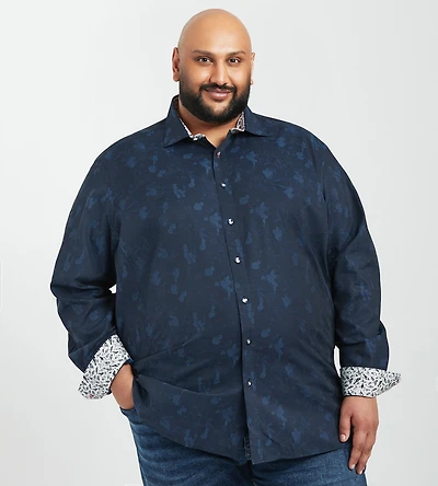 Non-Iron Floral Jacquard Shirt