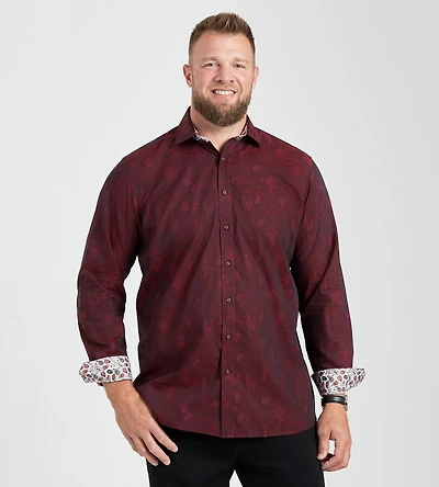 Non-Iron Floral Jacquard Shirt