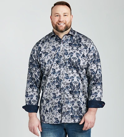 Non-Iron Allover Floral Jacquard Shirt