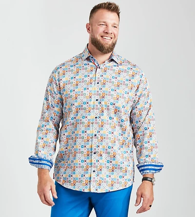 Mosaic Print Casual Shirt