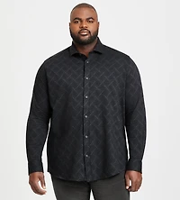 Tonal Knit Jacquard Diamond Shirt