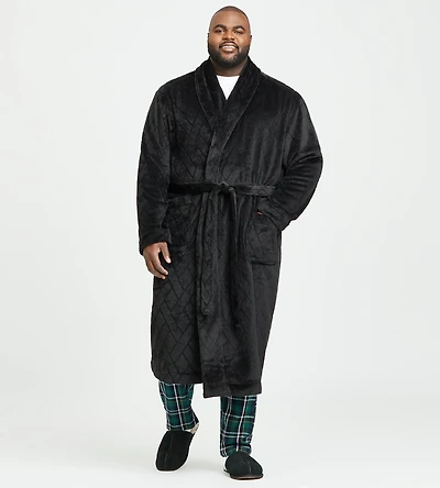 Solid Embossed Plush Robe