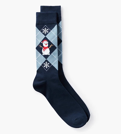 Argyle Snowman Socks