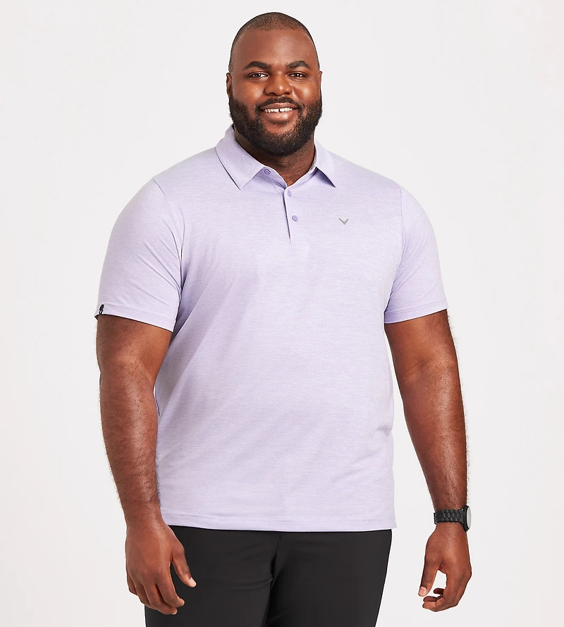 Heather Jaquard Print Polo