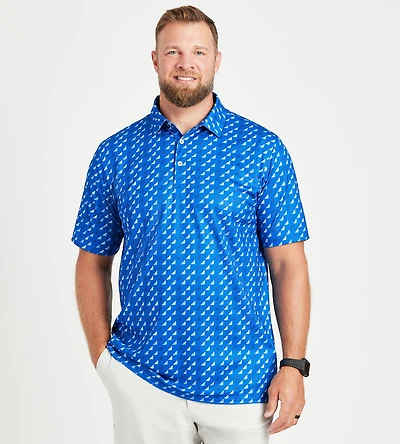 Micro Triangle Print Polo