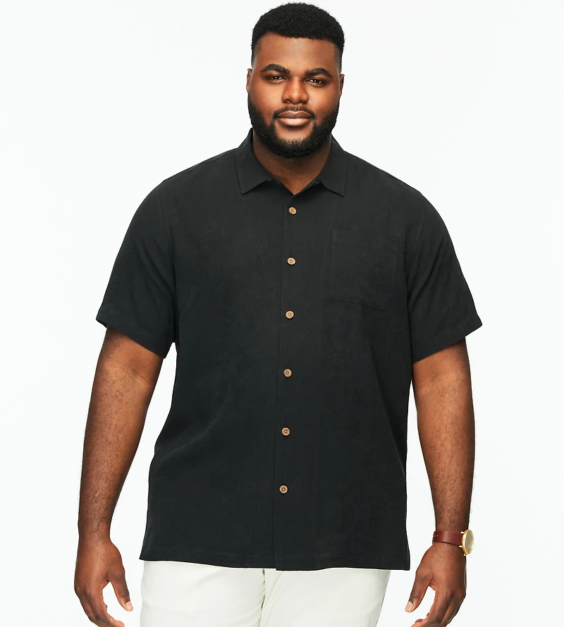 Tropic Isles Tonal Jacquard Short Sleeve Casual Shirt