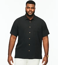 Tropic Isles Tonal Jacquard Short Sleeve Casual Shirt