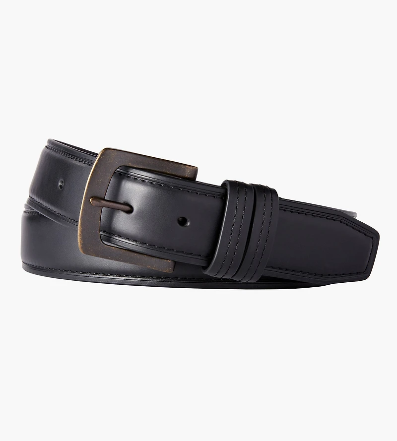 Double Loop Leather Jeans Belt