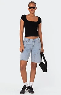 Edikted Priscilla Lace Trim Shirt