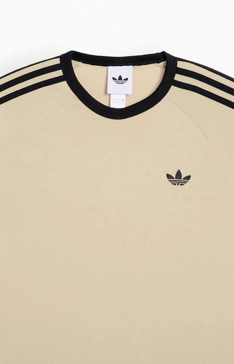 adidas Khaki 3-Stripes T-Shirt