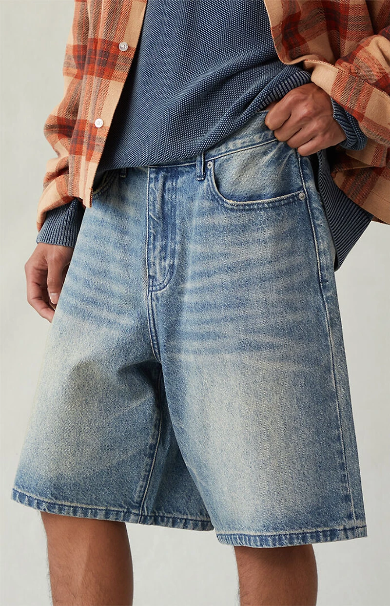 Pacsun Medium Indigo Tint Baggy Denim Shorts