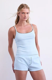 PS GOODNIGHT Ribbed Knit Pajama Micro Shorts
