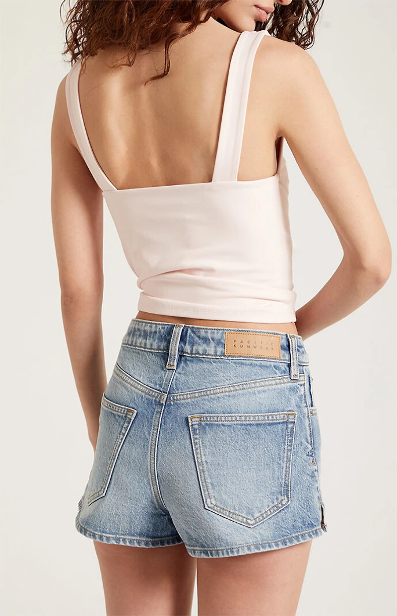 Pacsun Ivy High Waisted Denim Festival Shorts Medium Blue