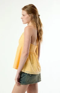 Beverly and Beck Julie Eyelet Halter Babydoll Top