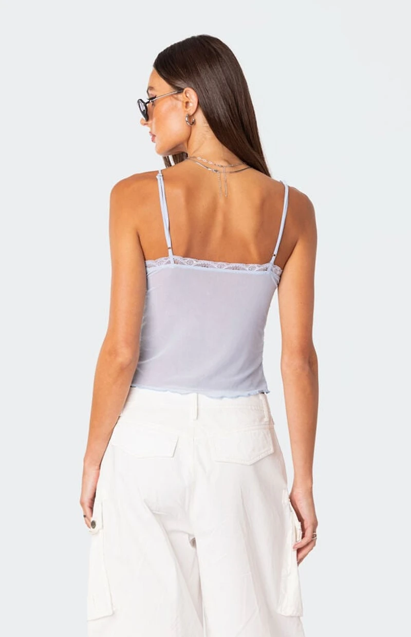 Edikted Crossover Mesh Tank Top