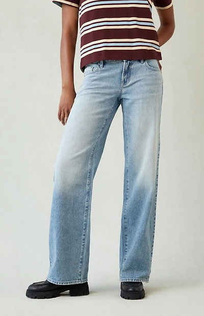 Pacsun Zoe Low Rise Girlfriend Jeans Light Blue