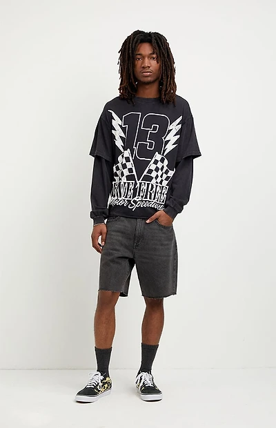 Pacsun Harrison Cutoff Jean Shorts Black