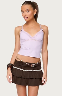 Edikted Fran Lacey V Neck Tank Top