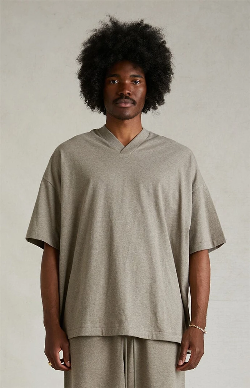 Fear of God ESSENTIALS Heather Grey V-Neck T-Shirt