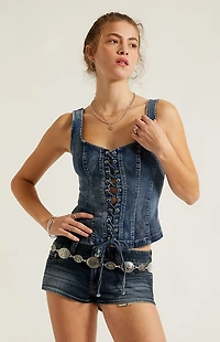 Third Charm Harlow Denim Lace Corset