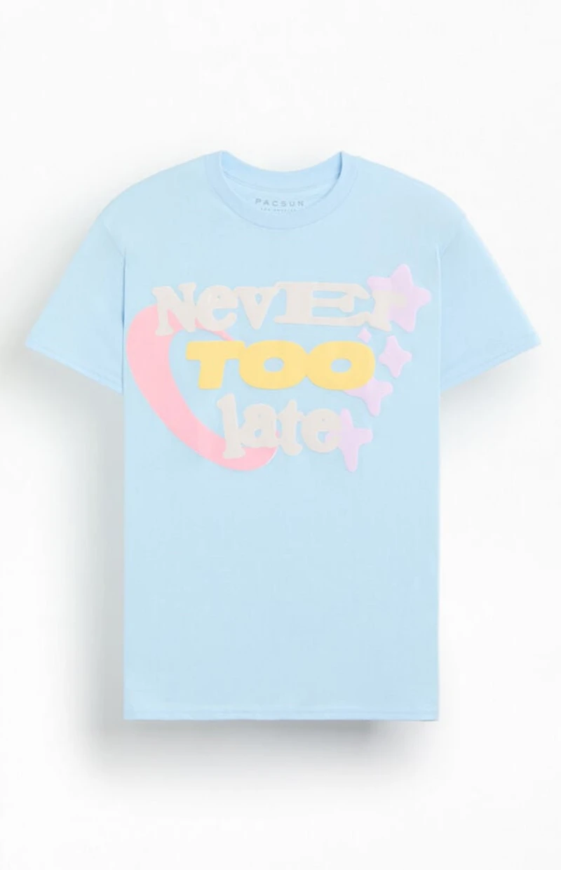 Pacsun Never Too Late Puff Graphic T-Shirt