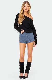 Edikted Off Shoulder Oversized Sweater