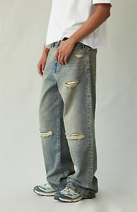 Pacsun Blake Extreme Baggy Jeans Ripped Dark Blue Tint