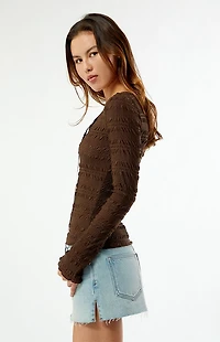 Your Favorite Willa Ruched Long Sleeve Top