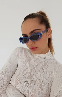 INDY Sunglasses SoHo Powder Blue Oval Sunglasses