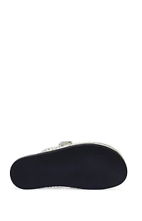 AZALEA WANG Virgile White Pearl Rhinestone Clogs