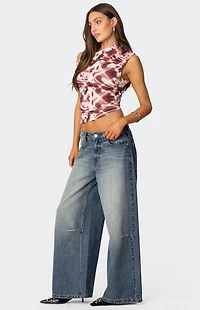 Edikted Portlyn Printed Asymmetric Top