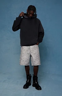 Pacsun Parker Baggy Denim Shorts Snake Print