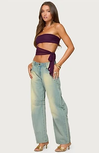 Edikted Amaro Strapless Side Tie Top