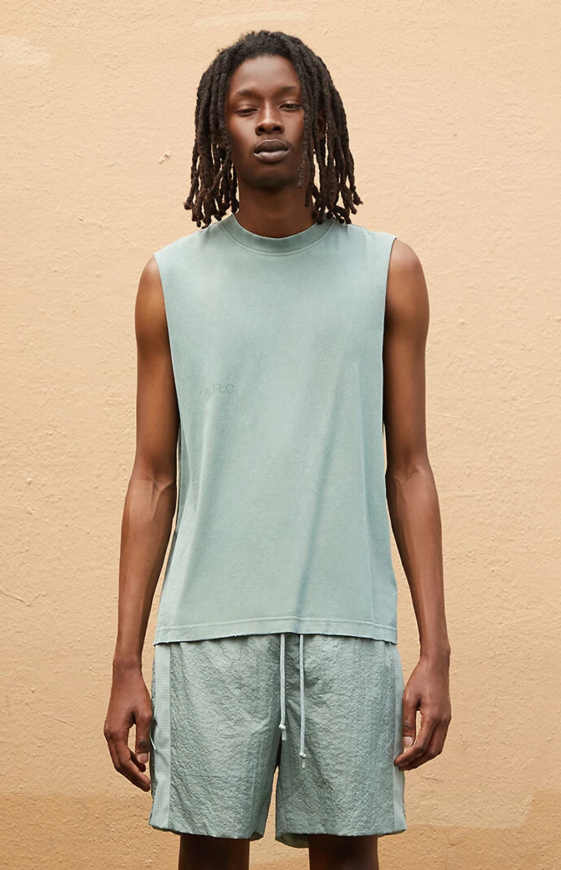 A.R.C. Seafoam Vintage Wash Cut Off Muscle T-Shirt