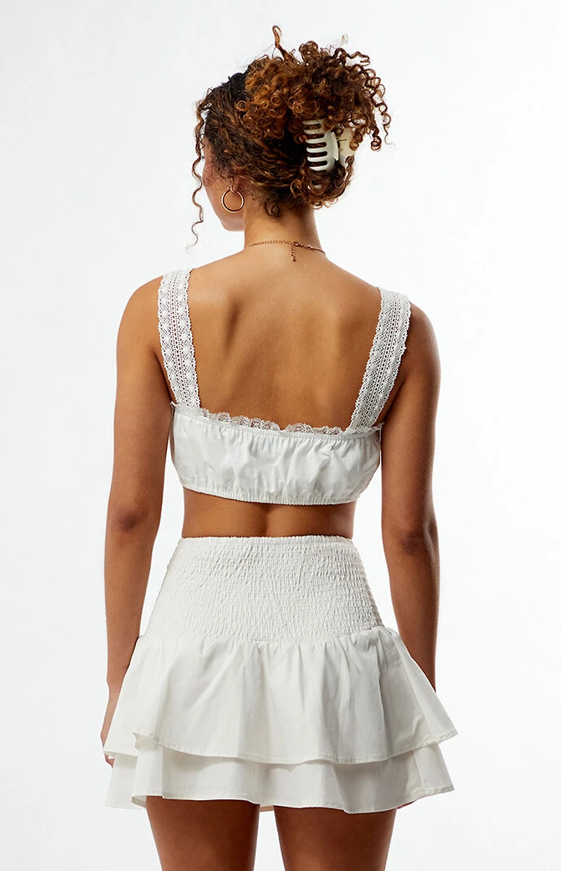 WEWOREWHAT Smocked Ruffle Mini Skirt