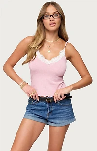 Edikted Gabrietta Lacey Tank Top