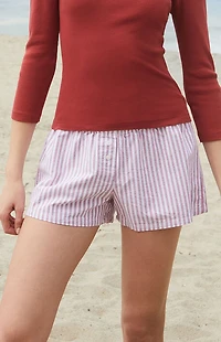 John Galt White & Red Keira Pajama Boxer Shorts